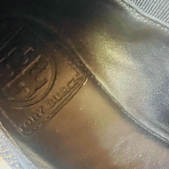 Tory Burch blue and gold ballet flat slip ons size 7 medium - Picture 4 of 5
